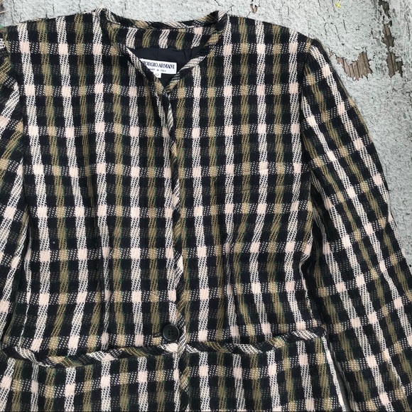 Giorgio Armani Vintage Tweed Check Blazer - Picture 3 of 8